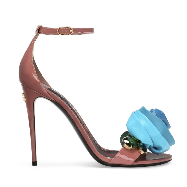 靴 Dolce&Gabbana Flower Motif Sandals Patent leather sandals in Green for Women | Dolce&Gabbana® US